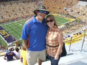 Drew and I could barely see the game through the clouds floating by.